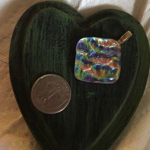 Hand made multi colored glass pendant